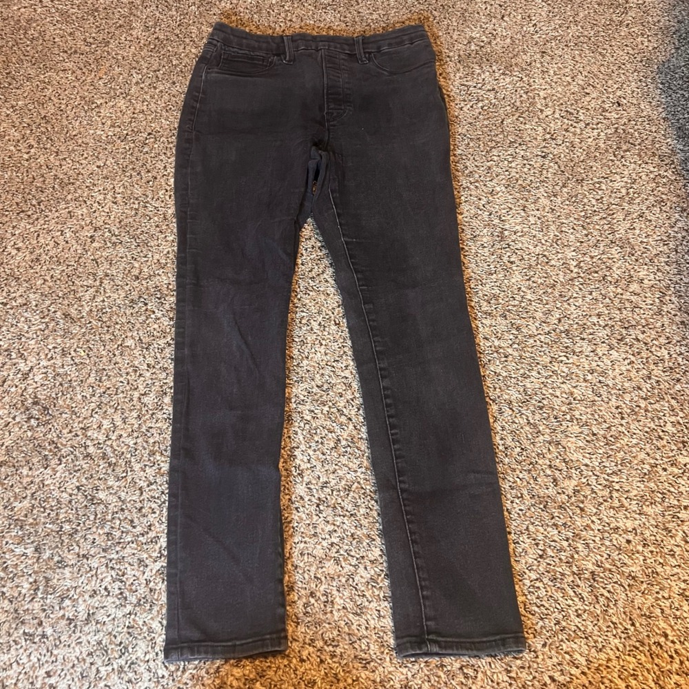 Good American Black Wash High Rise Skinny Jeans Women's Size 4 Denim‎